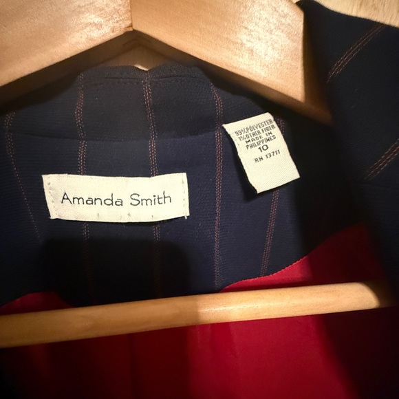 NWT Navy & Ref Pinstripe Oversized Blazer - Picture 3 of 8